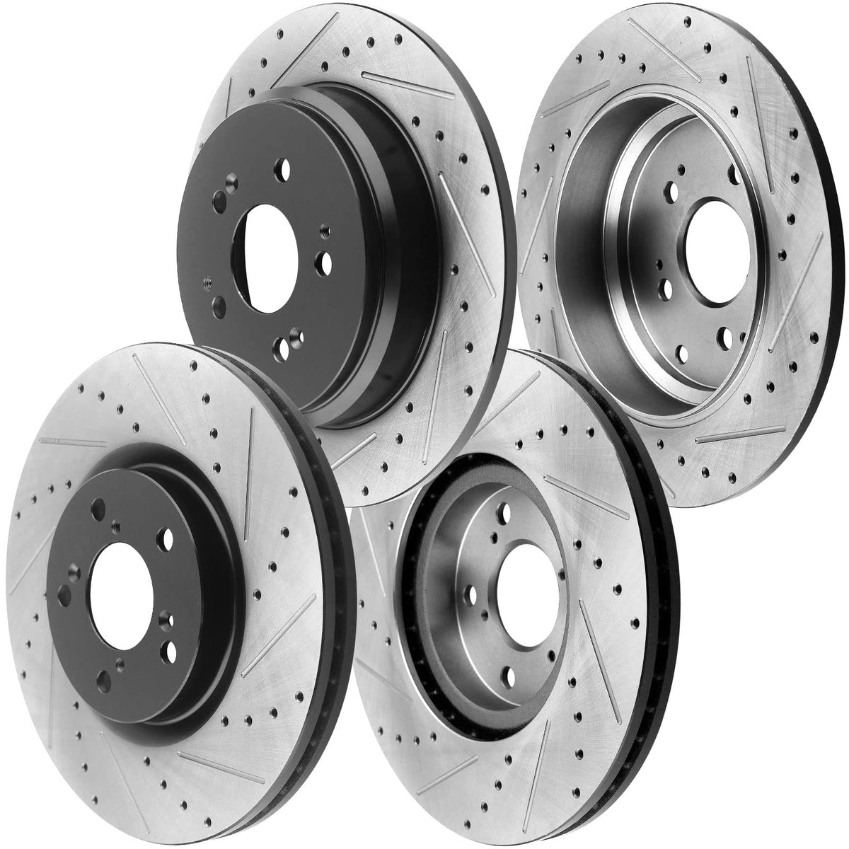 MotorbyMotor 515036 Fits for Chevrolet Silverado 1500 Tahoe, GMC Sierra 1500, Cadillac Escalade Front Wheel Bearing Hub Assembly 4WD with ABS 6 Lug + 325mm Front Brake Rotors & Pads CLEANER DOT4 FLUID MotorbyMotor