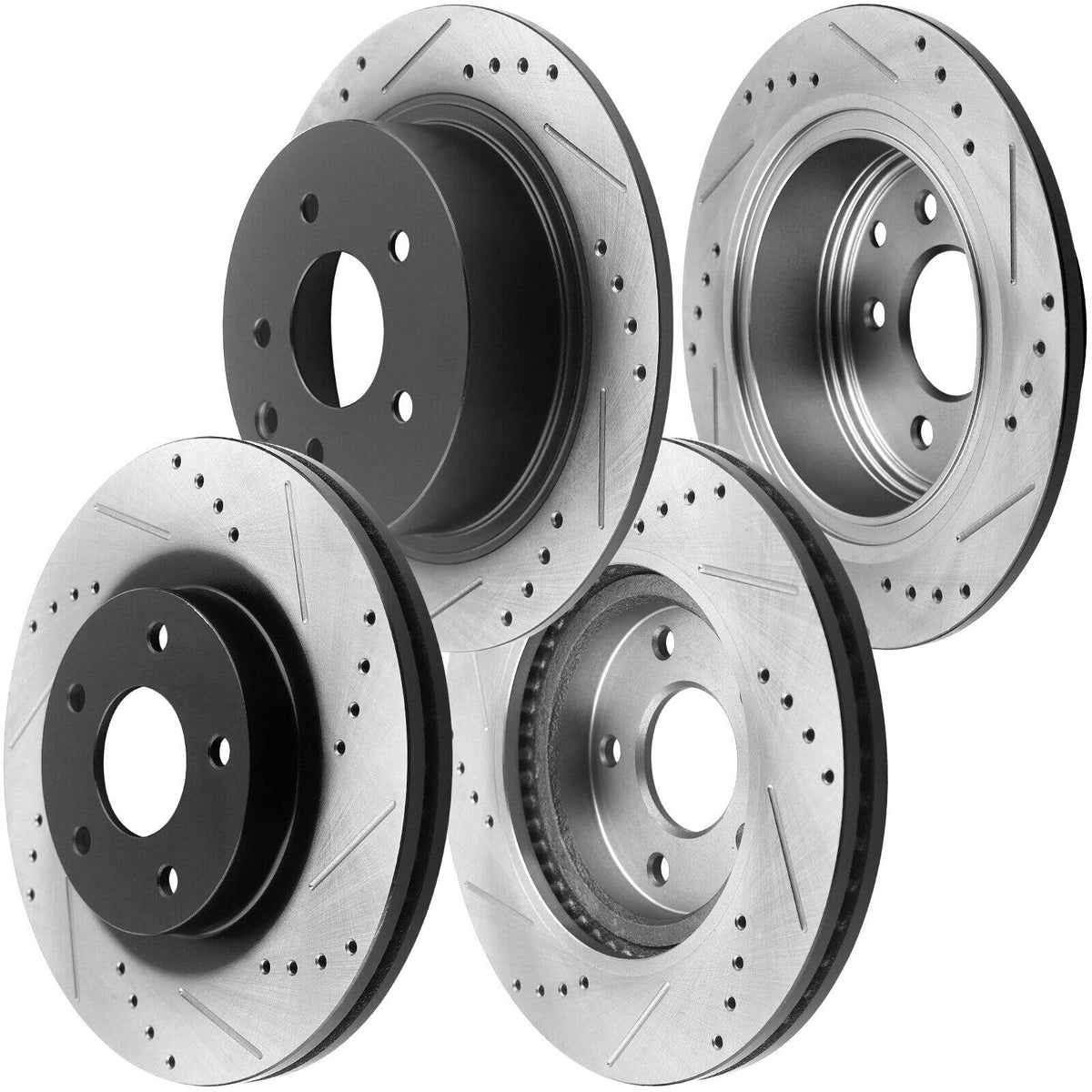 MotorbyMotor Rotors 278mm Rear Drilled & Slotted Design Brake Rotor  2011-2020 Jeep Grand Cherokee (EXCLUDING SRT MODELS), 2011-2020 Dodge Durango Disc Brake Rotors MotorbyMotor