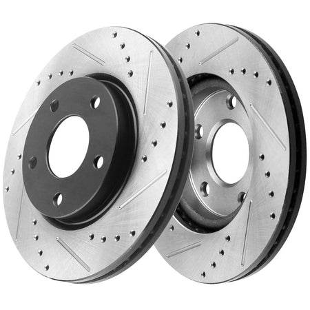 MotorbyMotor Front Rear Brake Kit Rotors and Ceramic Pads fits for Chevy Tahoe Silverado 1500 Suburban, GMC Sierra 1500 Yukon,Cadillac Escalade Drilled & Slotted Brake Rotor & Disc Brake Pads MotorbyMotor