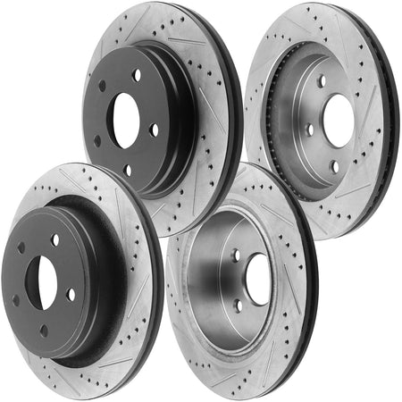 MotorbyMotor Front & Rear Brake Rotors Fits for Chevrolet Avalanche Silverado Suburban 1500 Tahoe, GMC Sierra 1500 Yukon XL 1500, Cadillac Escalade?ESV EXT Brake Rotor & Brake Pad & CLEANER DOT4 FLUID MotorbyMotor