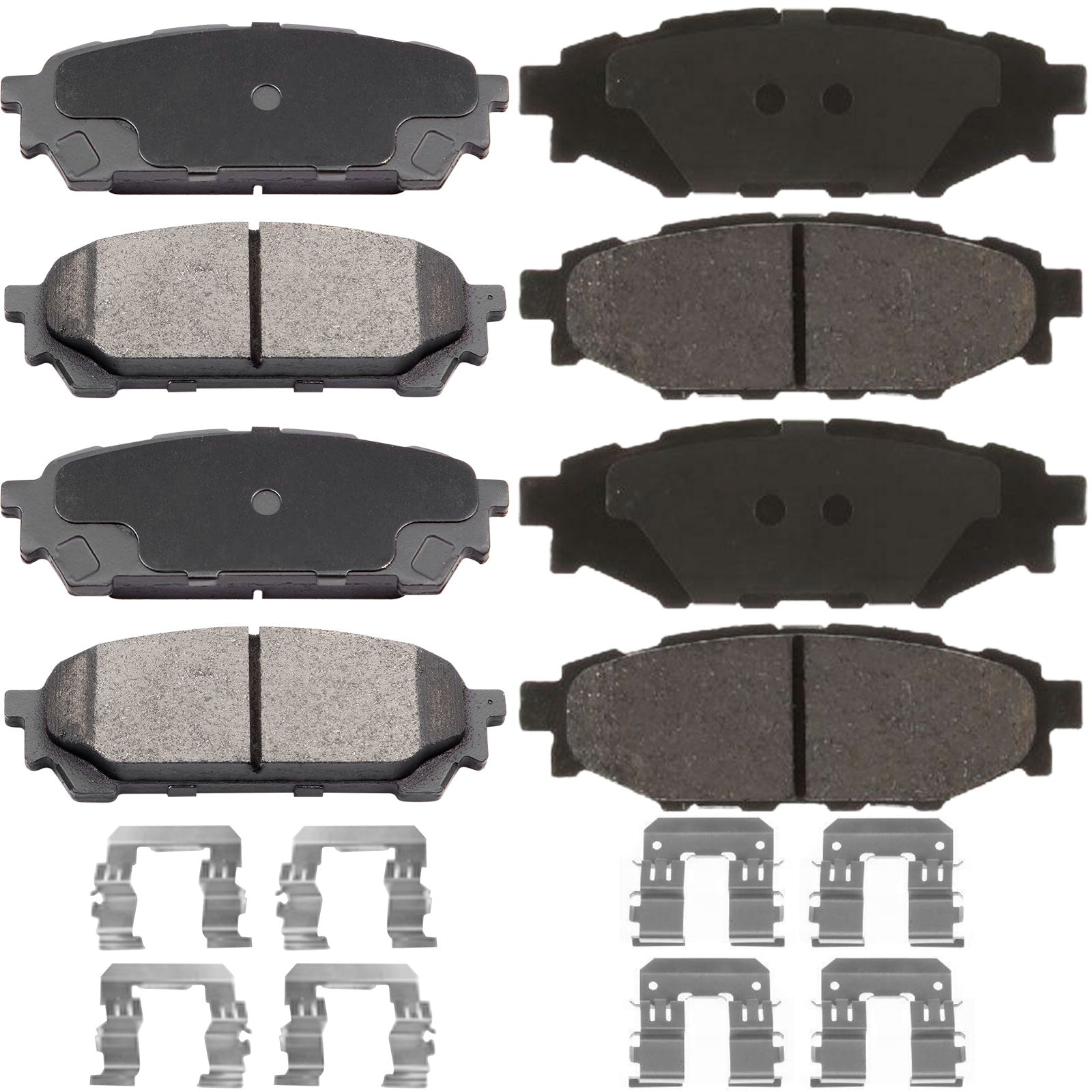 8 PCS Front Rear Ceramic Brake Pads w/Hardware Fits for Subaru Forester Impreza Legacy Outback Low Dust Brake Pad MotorbyMotor