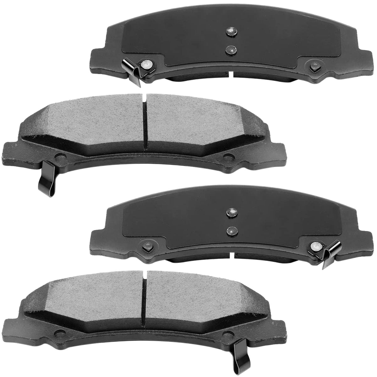 Front Ceramic Brake Pads w/Hardware Kits Fits for Buick Allure Lacrosse Lucerne, Cadillac DTS, Chevrolet Impala Limited Monte Carolo-Low Dust Brake Pad-4 Pack MotorbyMotor