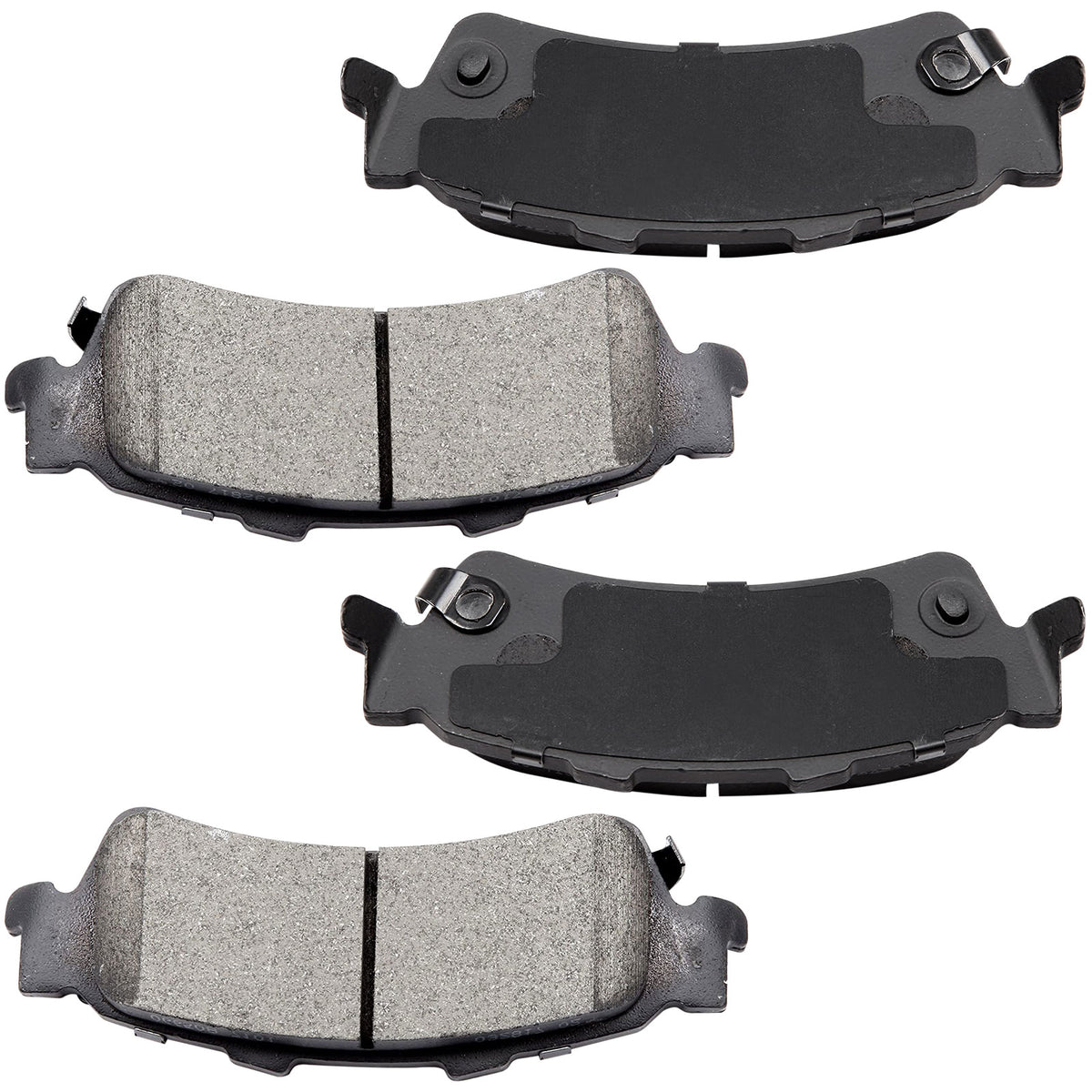 Rear Ceramic Brake Pads w/Hardware Kits Fits for Cadillac Deville DTS Escalade, Chevrolet Astro Silverado 1500, GMC Tahoe Safari Sierra 1500 Yukon-4 Pack MotorbyMotor