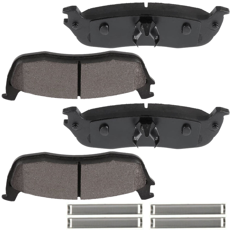 Rear Ceramic Brake Pads w/Hardware Kits Fits for Ford Expedition F-150 F-250, Lincoln Blackwood Navigator Town Car-4 Pack MotorbyMotor