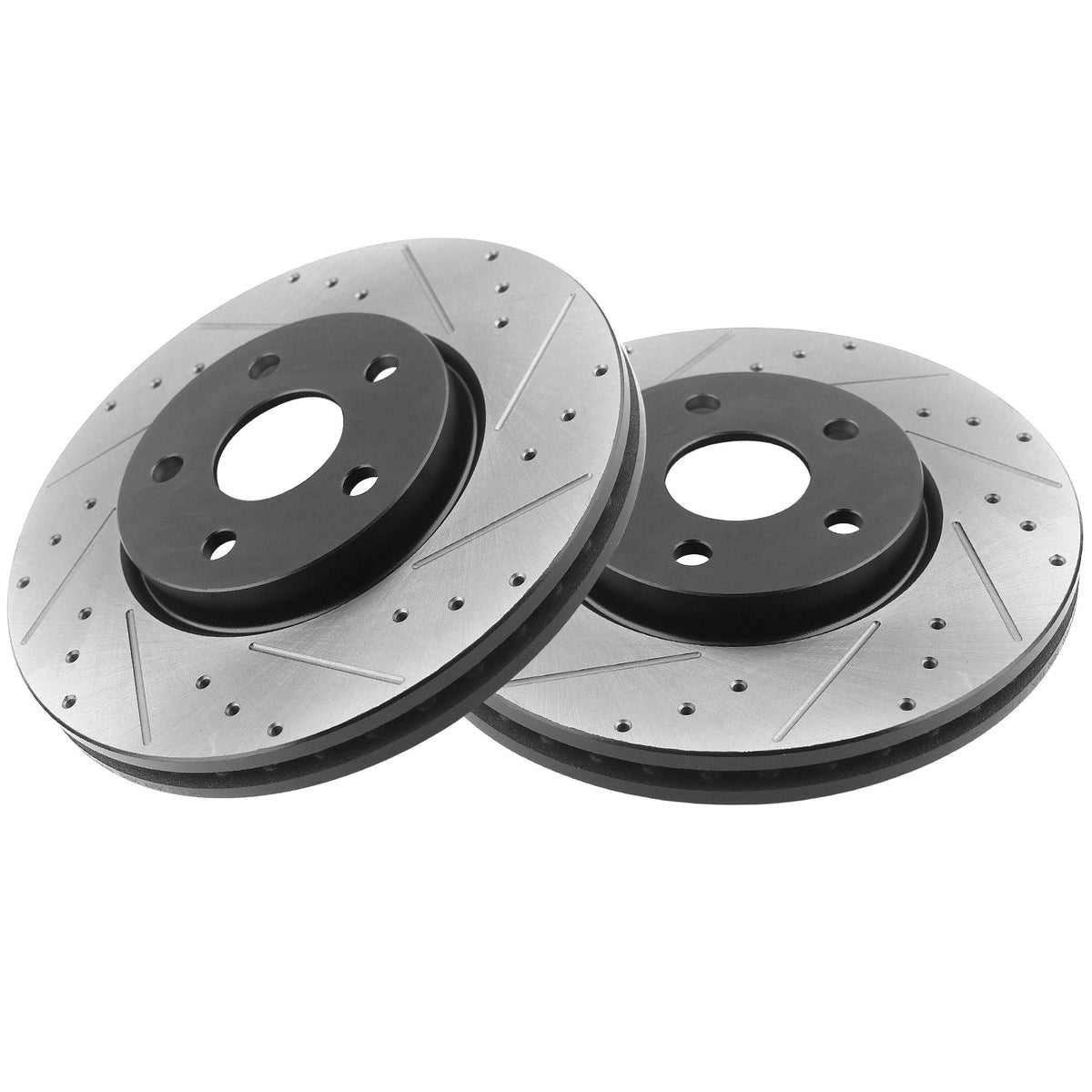 MotorbyMotor Front Brake Rotors 296mm Drilled & Slotted Design Brake Rotor Fits for Pontiac G6 G5 Pursuit, Saturn Aura Ion, Chevrolet HHR Cobalt Malibu MotorbyMotor