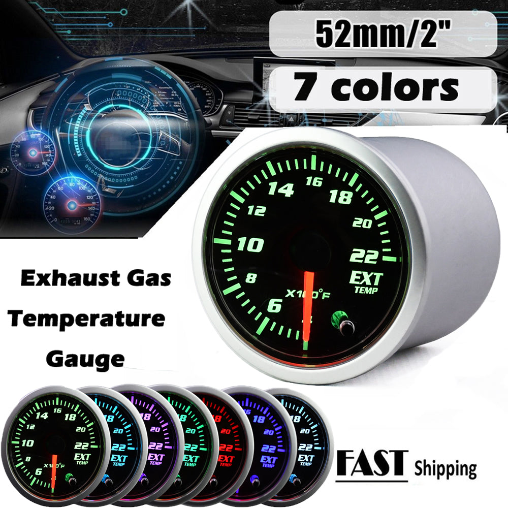 MotorbyMotor Digital Water Temperature Gauge 2 52mm Electronic Blue LED Water Temp Gauge for Car Automotive(Fahrenheit) DC 12V