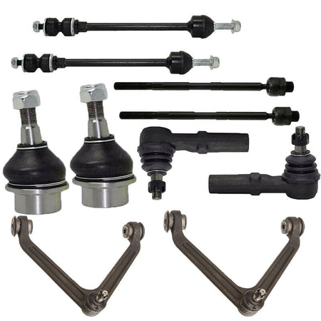 MotorbyMotor 10 Pcs Front Control Arms Suspension Kit for 2002 2003 2004 2005 Dodge Ram 1500 Control Arm Ball Joint TieRod Kit 5-Bolt 4WD 4x4 MotorbyMotor