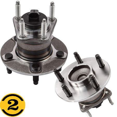 MotorbyMotor 512285 Rear Wheel Bearing and Hub Assembly w/5 Lugs Fits for Chevrolet Cobalt HHR Malibu, Pontiac G6 Saturn Aura Low-Runout OE Directly Replacement Hub Bearing w/4-Wheel ABS MotorbyMotor