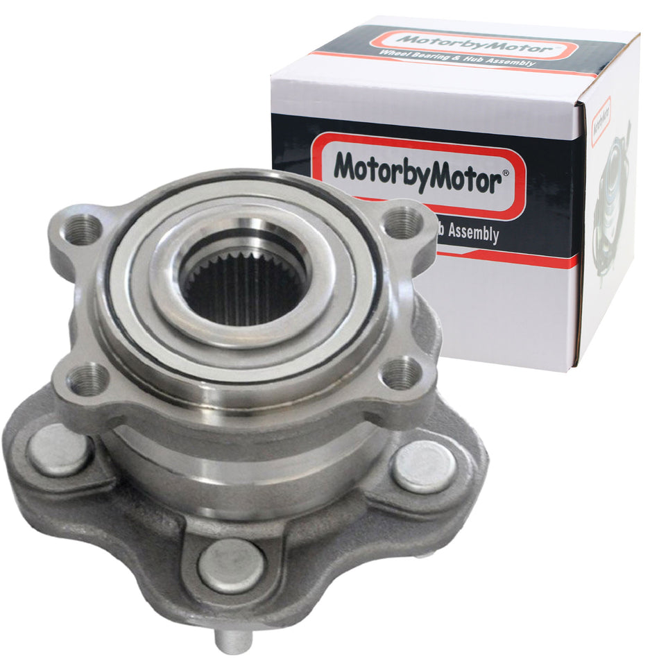 MotorbyMotor 512379 Rear Wheel Bearing and Hub Assembly w/5 Lugs fits Infiniti EX37 FX37 FX50 G37 M35h M56 370Z EX35 FX35 G25 M35 M37 M45 G35 Q50 Q70,Nissan 370Z Low-Runout OE Directly Replacement MotorbyMotor