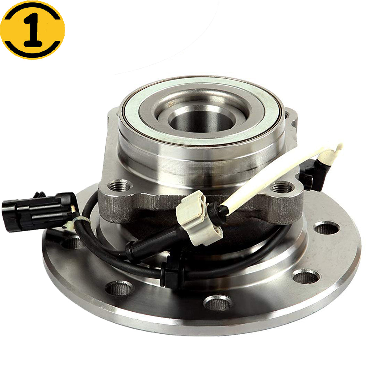 MotorbyMotor 515041 Front Wheel Bearing and Hub Assembly 4WD with 8 Lugs Fits for Chevy K1500 K2500 K3500, GMC K1500 K2500 K3500 Low-Runout OE Directly Replacement Hub Bearing (4x4, w/ABS) MotorbyMotor