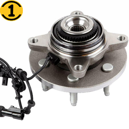 MotorbyMotor 515043 Front Wheel Bearing and Hub Assembly with 6 Lugs Fits for Ford Expedition, Lincoln Navigator Low-Runout OE Directly Replacement Hub Bearing (w/ABS, 4WD 4x4) MotorbyMotor