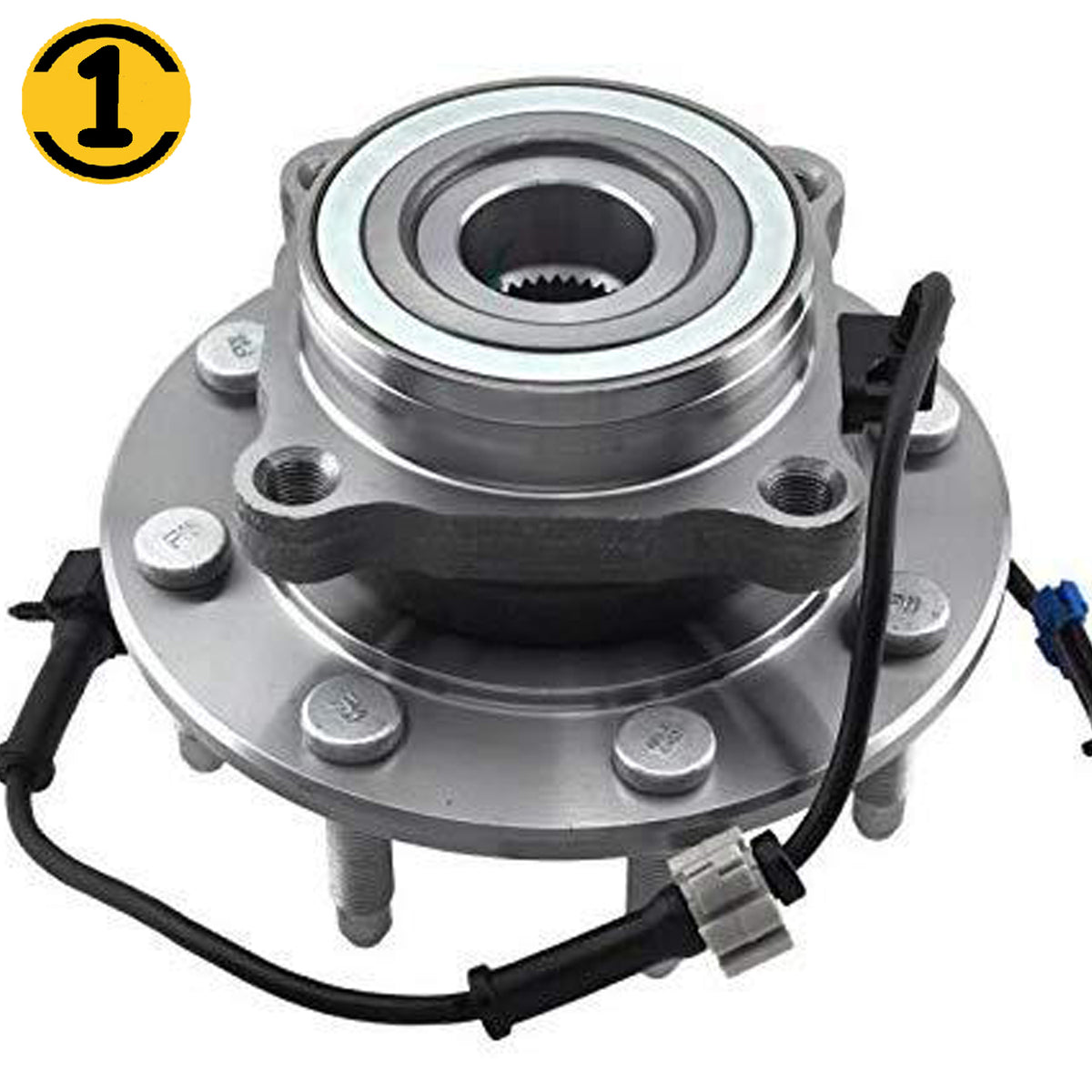 MotorbyMotor 515058 Front Wheel Bearing and Hub Assembly w/8 Lugs Fits for Chevy Silverado 1500 2500 3500, Avalanche Suburban 2500, GMC Sierra 1500 2500 3500, Yukon XL Hub Bearing (4WD 4x4, w/ABS) MotorbyMotor