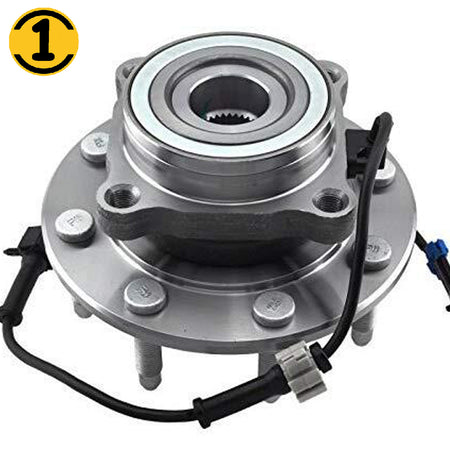 MotorbyMotor 515058 Front Wheel Bearing and Hub Assembly w/8 Lugs Fits for Chevy Silverado 1500 2500 3500, Avalanche Suburban 2500, GMC Sierra 1500 2500 3500, Yukon XL Hub Bearing (4WD 4x4, w/ABS) MotorbyMotor