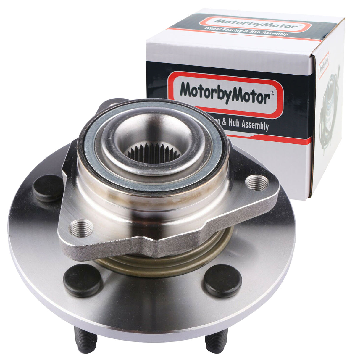 MotorbyMotor 515072 Front Heavy Duty Wheel Bearing Assembly with 5 Lugs 2002 Thru 2008 Dodge Ram 1500 Wheel Bearing and Hub Assembly (2-Wheel ABS) MotorbyMotor