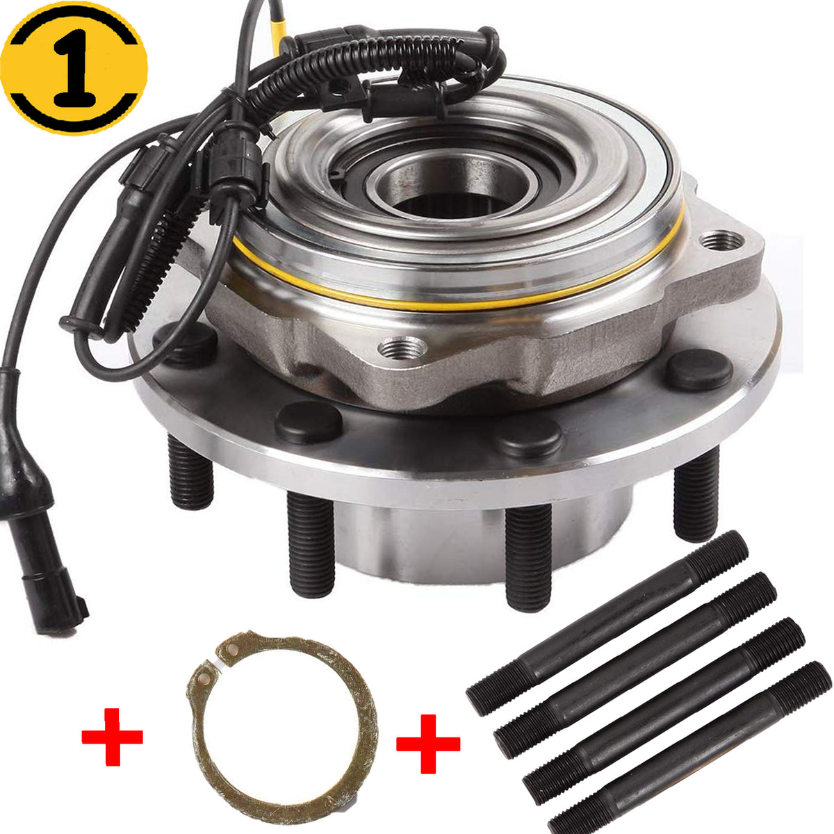 MotorbyMotor 515082 (4WD) Front Heavy Duty Wheel Bearing Assembly with 8 Lugs Fits for Ford F-250 F-350 Super Duty Wheel Bearing and Hub Assembly (w/ABS, DRW)-Dual Rear Wheels ONLY MotorbyMotor