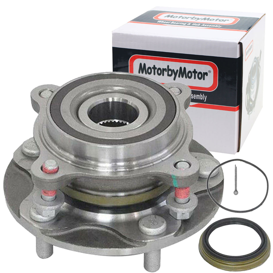 MotorbyMotor 950-002 (4WD) Front Heavy Duty Wheel Bearing Assembly with 5 Lugs Fits for 2008-2018 Toyota Sequoia, 2005-2018 Toyota Tundra Wheel Bearing and Hub Assembly (4x4) MotorbyMotor