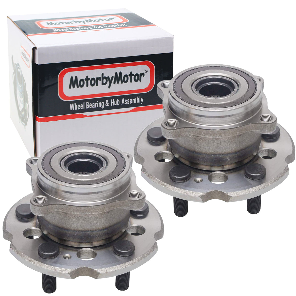 MotorbyMotor 512342 Front Wheel Bearing and Hub Assembly with 5 Lugs Fits for Acura MDX ZDX, Honda Pilot Low-Runout OE Directly Replacement Hub Bearing (AWD)-2 Pack MotorbyMotor