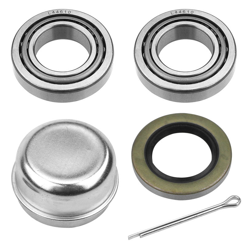 Trailer Bearing Repair Kit for 1-1/16" Tapered Spindles-L44643 Seal 1.250'' for 2000# EZ Lube Axles 1.00'' MotorbyMotor