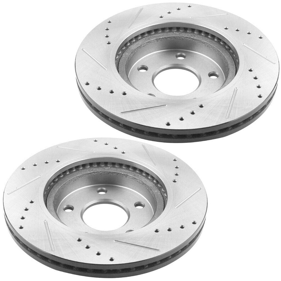 MotorbyMotor Rear Brake Rotors 260mm E-Coating Drilled & Slotted Brake Rotor & Brake Pad kit Fits for Acura TSX, Honda Accord 05 - 07 (Excluding V6 Hybrid) MotorbyMotor