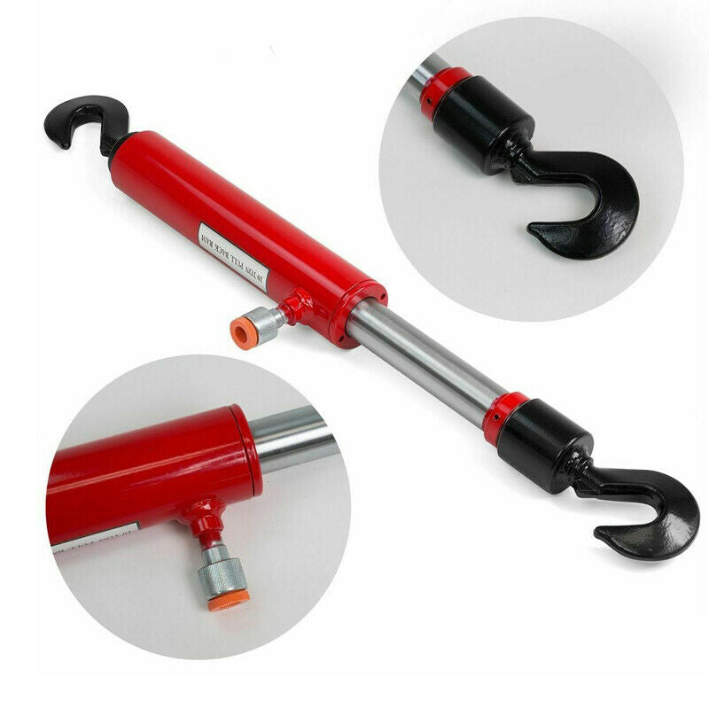 26'' Hydraulic Porta Power, 10 Ton Pull Back Ram Frame Machine Puller Ram with Hook, Porta Power Body Shop Tools-Red MotorbyMotor