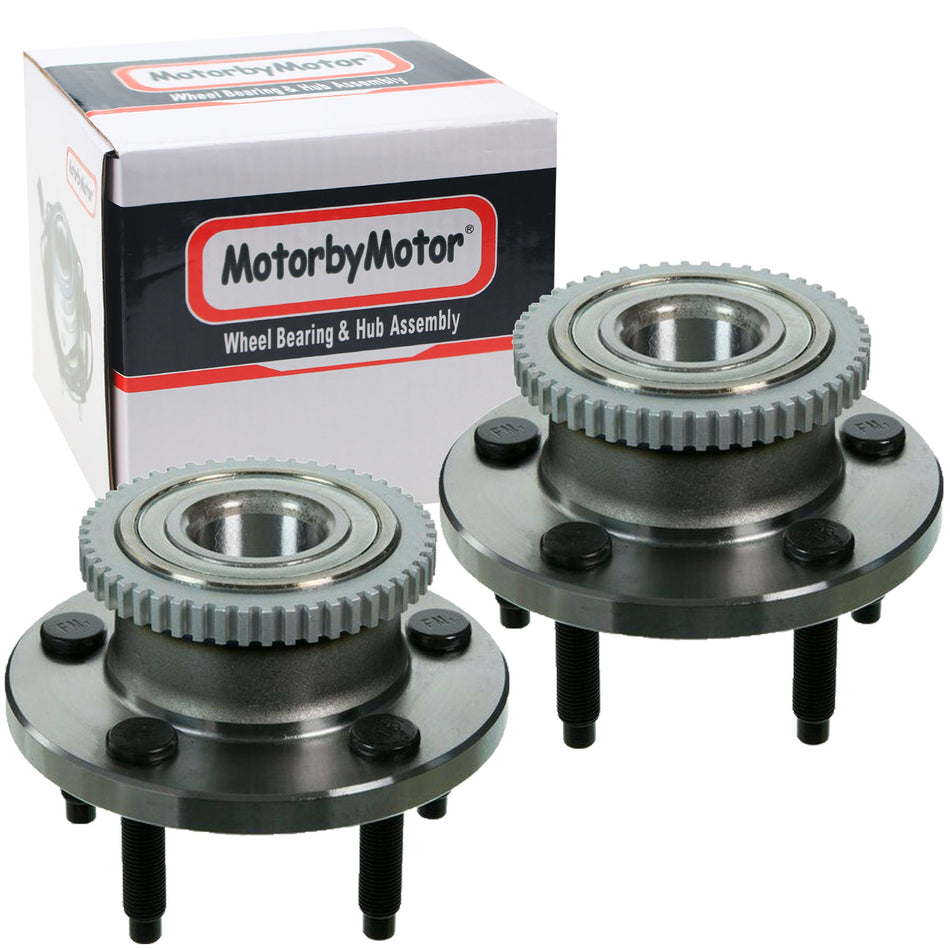 MotorbyMotor 513221 Front Wheel Bearing & Hub Assembly for 2005-2007 Avanti Avanti, 2005-2014 Ford Mustang Wheel Hub w/ABS-5 Lugs (2 Pack) MotorbyMotor