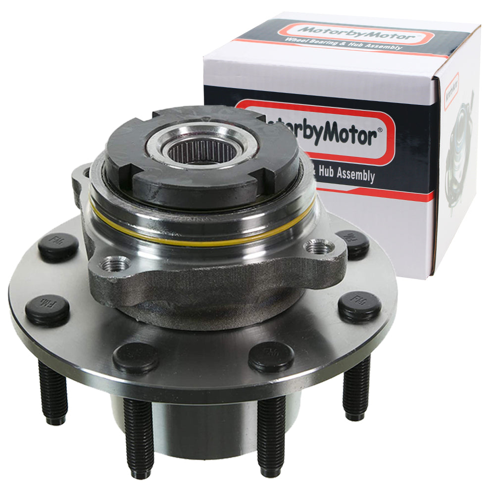 MotorbyMotor 515076 Front Wheel Bearing and Hub Assembly with 8 Lugs Fits for 1999 Ford F-250 Super Duty, 1999 Ford F-350 Super Duty Hub Bearing (w/2 Wheel ABS, 4WD 4x4) MotorbyMotor