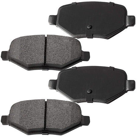 Rear Ceramic Brake Pads w/Hardware Kits Fits for Ford Edge Explorer Taurus Flex, Lincoln MKS MKT-Low Dust Brake Pad-4 Pack MotorbyMotor